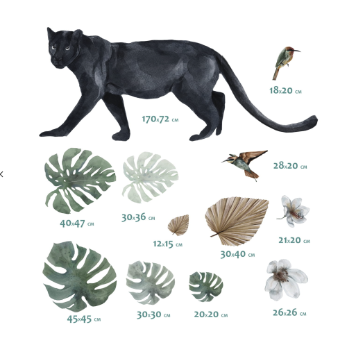 jaguar czarny naklejka na ścianę