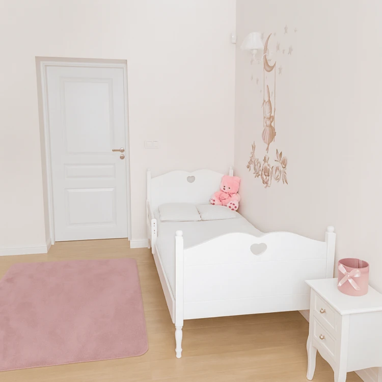 Białe łóżko GLAMOUR w aranżacji pokoju dziecięcego