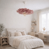 Różowa lampa wisząca Kwiat nad łóżkiem w pokoju dziewczynki
