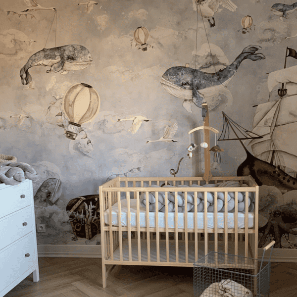 Mural_Podniebny_Ocean_statki_wieloryby_pokoj_dziecka