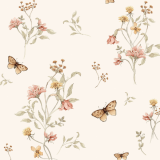 tapeta_kwiatowa_pokoj_dziecka_kremowa