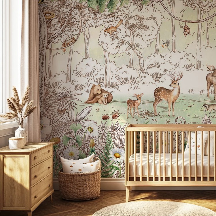 tapeta-lesne-zwierzeta-spring-do-pokoju-chlopca.jpg