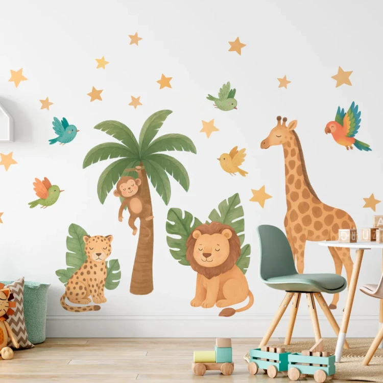 naklejki-safari-na-sciane-do-pokoju-niemowlaka.webp