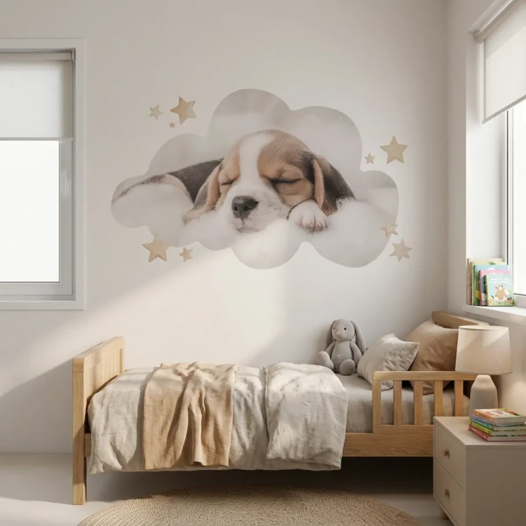 naklejka-na-sciane-Beagle-do-pokoju-dziecka.webp