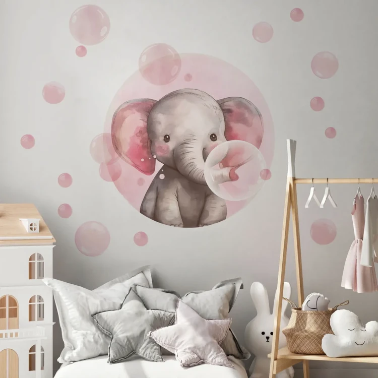 naklejka-nascienna-bubblezoo-slon-rozowe-akcenty-dziecieca.webp