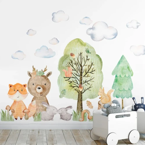 naklejka-nascienna-woodland-II-lesny-motyw.webp