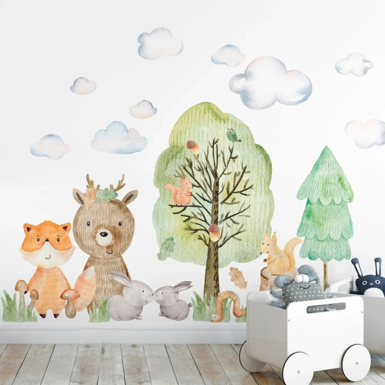naklejka-nascienna-woodland-II-lesny-motyw.webp