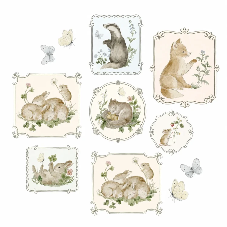 naklejki-nascienne-woodland-portraits-lesne-zwierzatka.webp