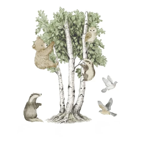 naklejka-nascienna-willow-tree-drzewo-ze-zwierzatami-lesnymi.webp