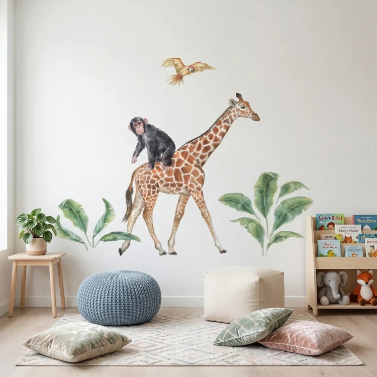 naklejka-nascienna-safari-zyrafa-do-pokoju-chlopca.webp