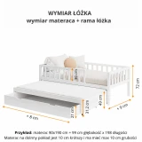 Wymiary białego łóżka dziecięcego LINO DUO