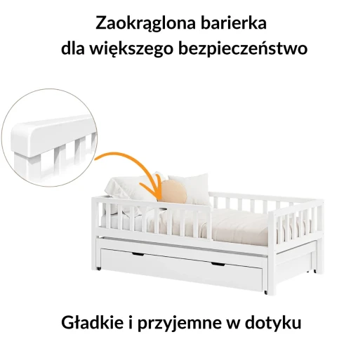 Zalety białego łóżka dziecięcego LINO DUO z wysuwanym spaniem