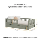 Wymiary łóżka dziecięcego DOLCE eukaliptus