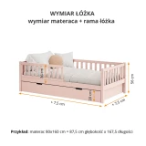 Wymiary łóżka dziecięcego DOLCE różowy
