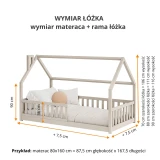 Wymiary łóżka domek YOCO kaszmirowego