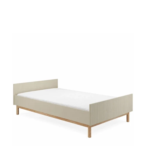 Łóżko Miloo 120×200 cm w kolorze szampańskim na białym tle