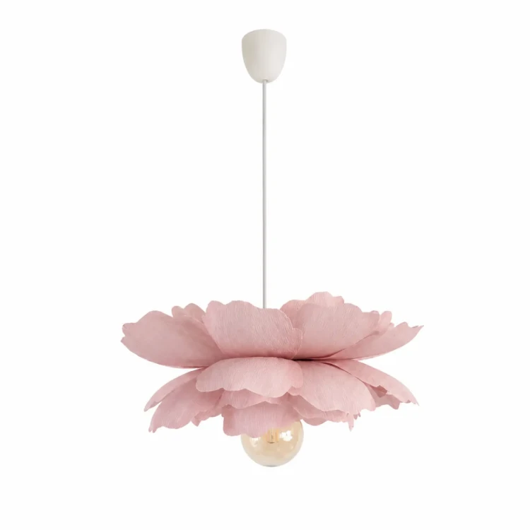 Różowa lampa wisząca Peonia do pokoju dziewczynki