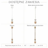 Dostępne warianty zawieszenia lampy Peonia