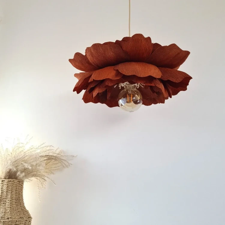 Lampa wisząca Peonia terakota w aranżacji wnętrza