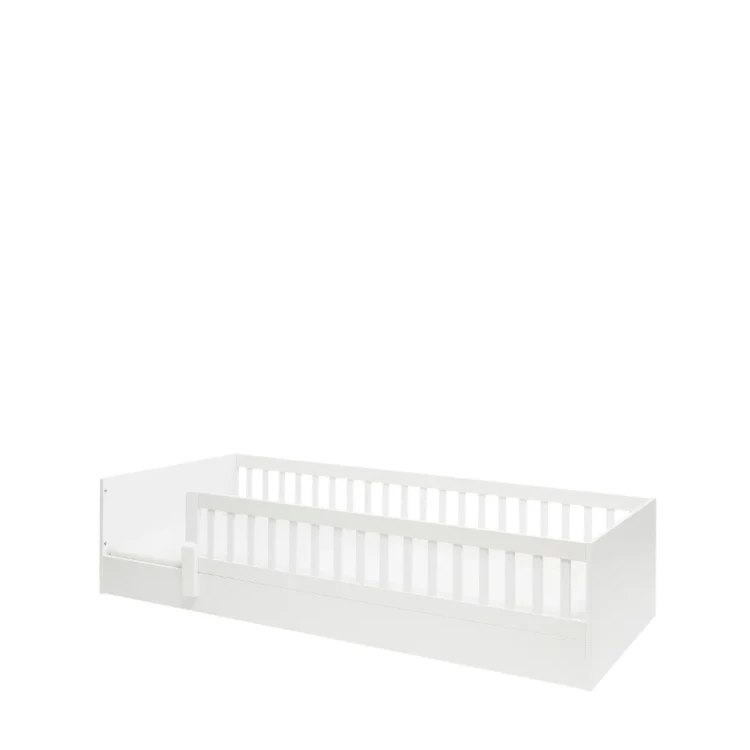 Białe łóżko podłogowe Luno 200×90 cm dla dziecka – widok produktowy
