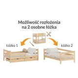Łóżko piętrowe Fumio-Duo rozkładane na dwa osobne łóżka
