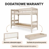 Dodatkowe warianty kaszmirowego łóżka piętrowego Carmela – rysunek poglądowy