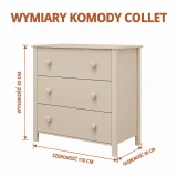 Wymiary kaszmirowej komody Collet – rysunek techniczny