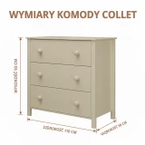 Wymiary szałwiowej komody Collet – rysunek techniczny