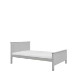 Szare łóżko młodzieżowe Collet 120x200 cm na białym tle