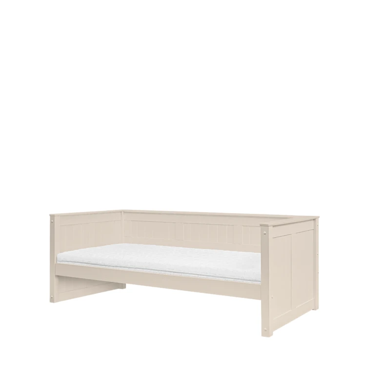 Łóżko-sofa Collet daybed w kolorze kaszmirowym, widok z boku na białym tle