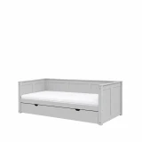 Szare łóżko Daybed Collet 90 x 200 cm INMONDO z szufladą
