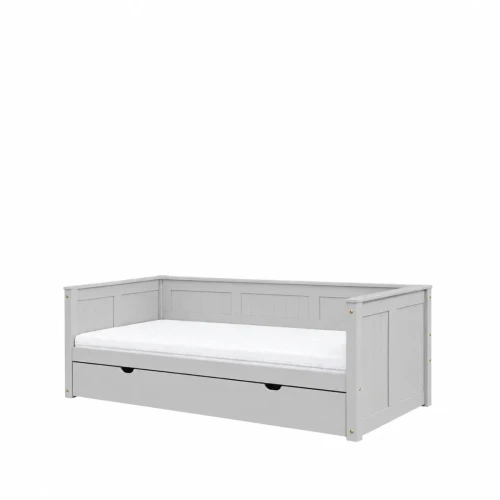 Szare łóżko Daybed Collet 90 x 200 cm INMONDO z szufladą