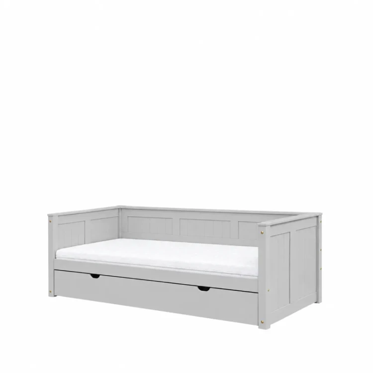 Szare łóżko Daybed Collet 90 x 200 cm INMONDO z szufladą