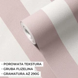 Tapeta w pasy pudrowy róż na flizelinie Pastelowe Love