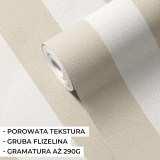 Tapeta w pasy beżowe na flizelinie Pastelowe Love