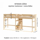 Antresola IMPERIAL DUO – wymiary dwóch łóżek ze wspólnymi schodami