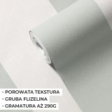 Tapeta w duże pasy matcha na flizelinie Pastelowe Love