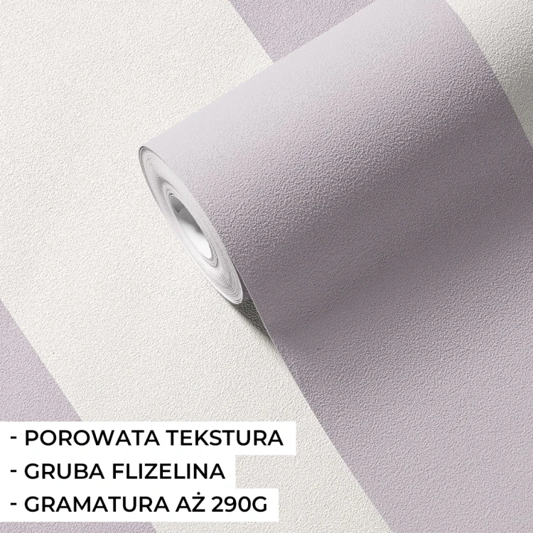 Tapeta w duże pasy liliowe na flizelinie Pastelowe Love