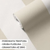 Tapeta w duże pasy beżowe na flizelinie Pastelowe Love