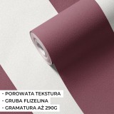 Tapeta w duże pasy bordowe na flizelinie Pastelowe Love