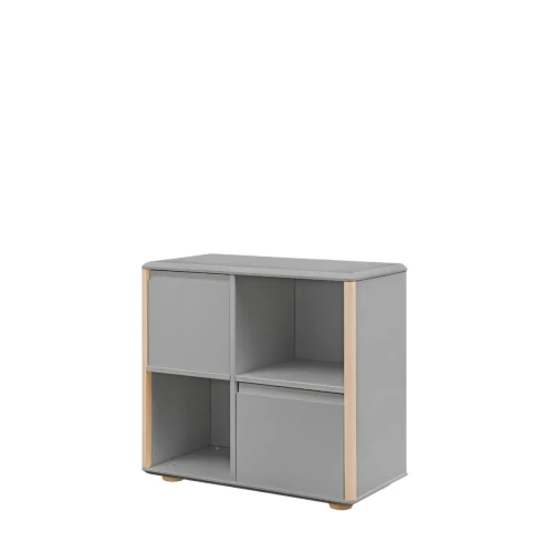 Szara szeroka komoda 2D FUNFLEX INMONDO z frontami MDF
