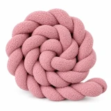 Różowy warkocz ochronny boucle 3 pasma – produkt na białym tle