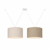 Lampa wisząca PAJĄCZEK Young Deco z dwoma abażurami w kolorach jasny beżowy i ciemny beżowy do pokoju dziecka