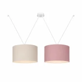 Lampa sufitowa PAJĄCZEK z dwoma abażurami w kolorach jasny beżowy i delikatny brudny różowy do pokoju dziewczynki