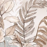 Tapeta z misiami Hello Teddy sepia – detal z paprociami