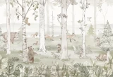 Tapeta z misiami – cały wzór Hello Teddy khaki