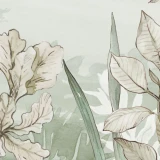 Tapeta z misiami Hello Teddy green – detal z liśćmi