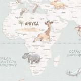 Tapeta z mapą świata Wanderlust Mint – detal z Afryką