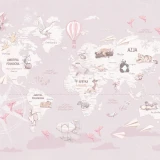 Tapeta Wanderlust Sweet Lavender – tapeta z mapą świata do pokoju dziecka