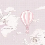 Tapeta z mapą świata Wanderlust Sweet Lavender – detal z balonem